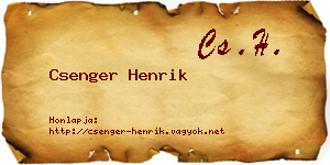 Csenger Henrik névjegykártya