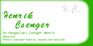 henrik csenger business card